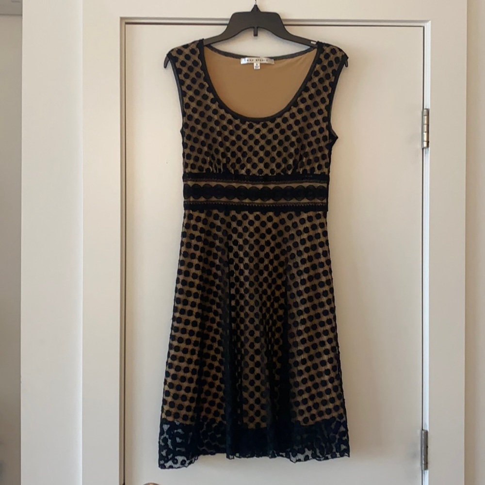 Max Studio Polka Dot Black Dress